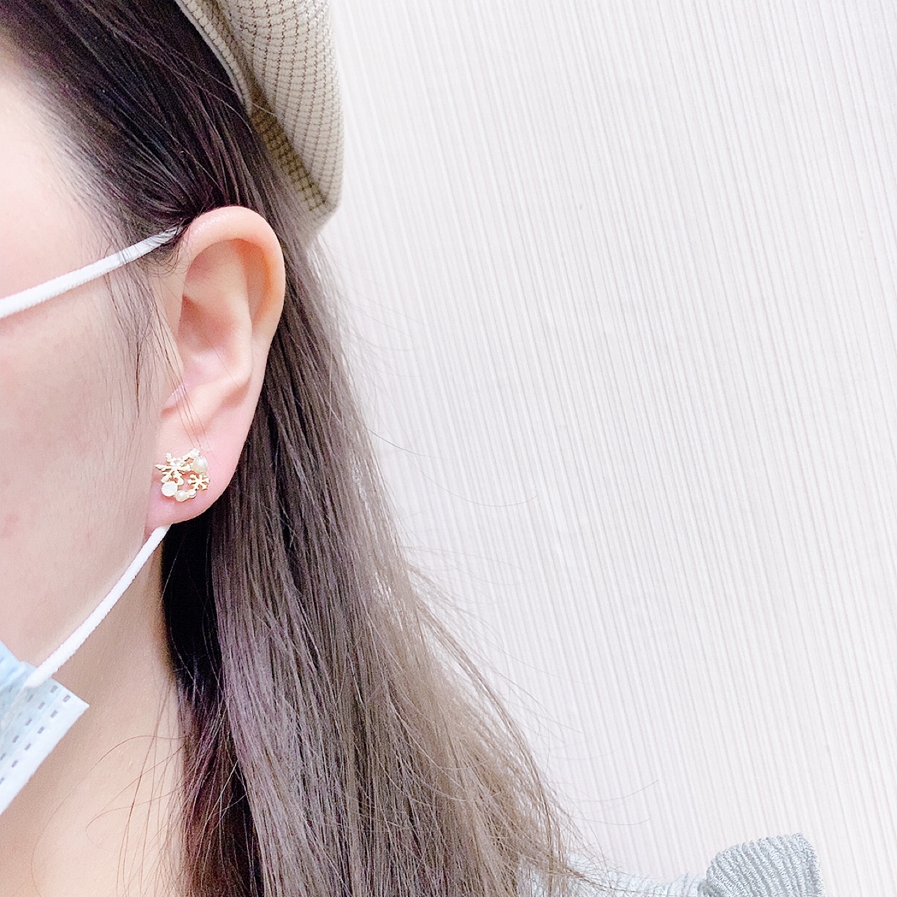 [日本制] 雪花耳環