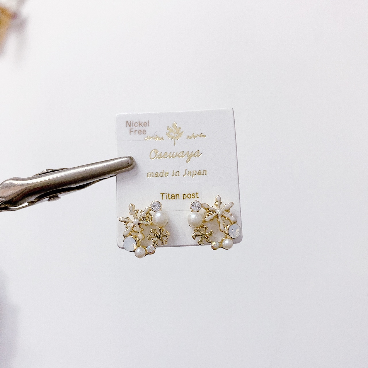 [日本制] 雪花耳環