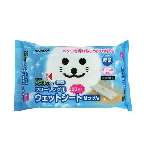【日本山崎】小海豹地板清潔抗菌用濕拖巾(20張/包)