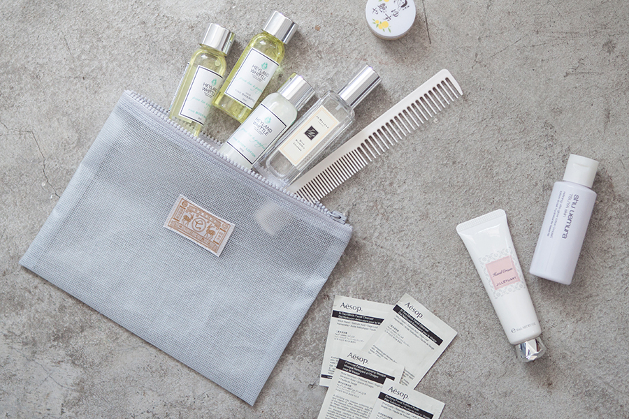 中川政七-(塑膠拉鍊)蚊帳尼龍收納包 大 灰