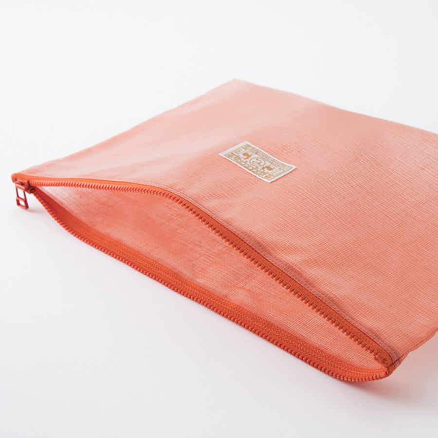 中川政七-(塑膠拉鍊)蚊帳尼龍收納包 大 紅