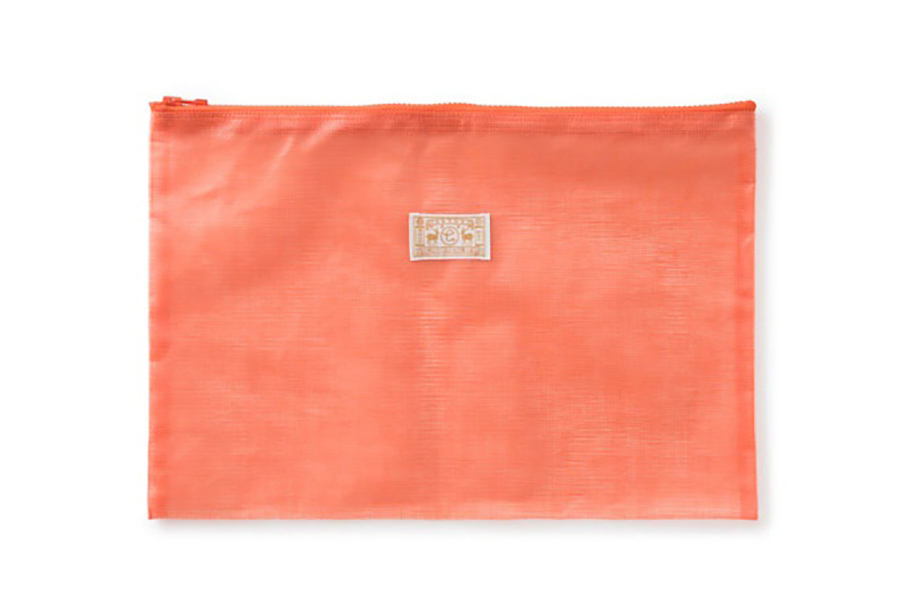 中川政七-(塑膠拉鍊)蚊帳尼龍收納包 大 紅