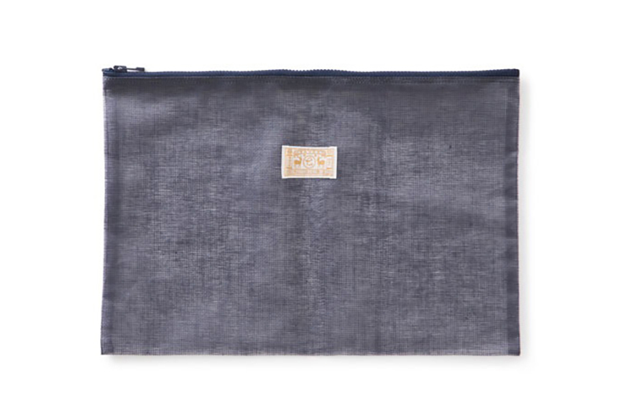 中川政七-(塑膠拉鍊)蚊帳尼龍收納包 大 深藍