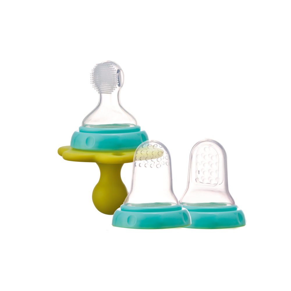 【FARLIN】水果棒棒糖(餵食/牙刷/固齒器3in1)(4色可選)-湖水綠