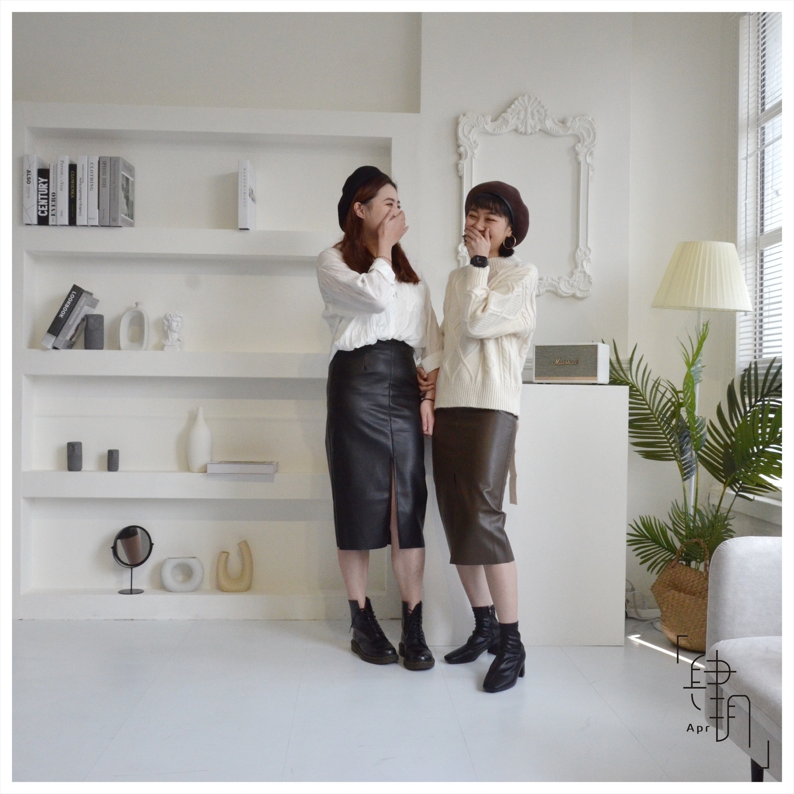 🇰🇷歐膩的高貴皮革窄裙