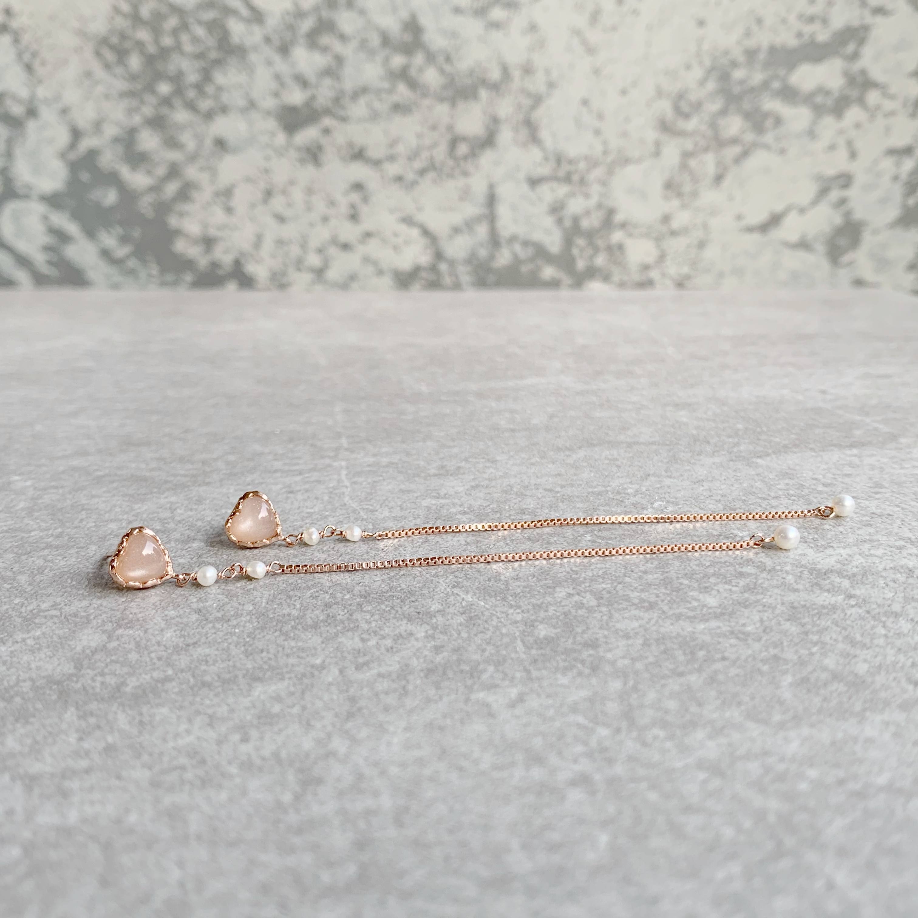 簡約QQHeart蜜桃月光細滑耳鏈