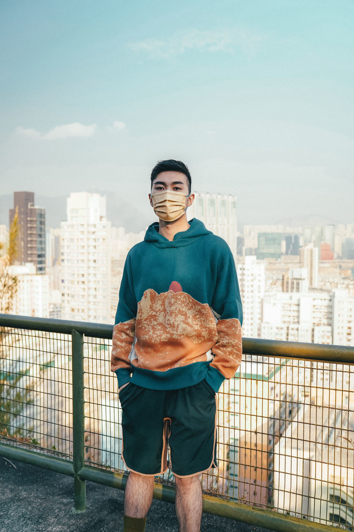 【Just Home】Home系列獅子山 經典衛衣 - 午夜藍綠色