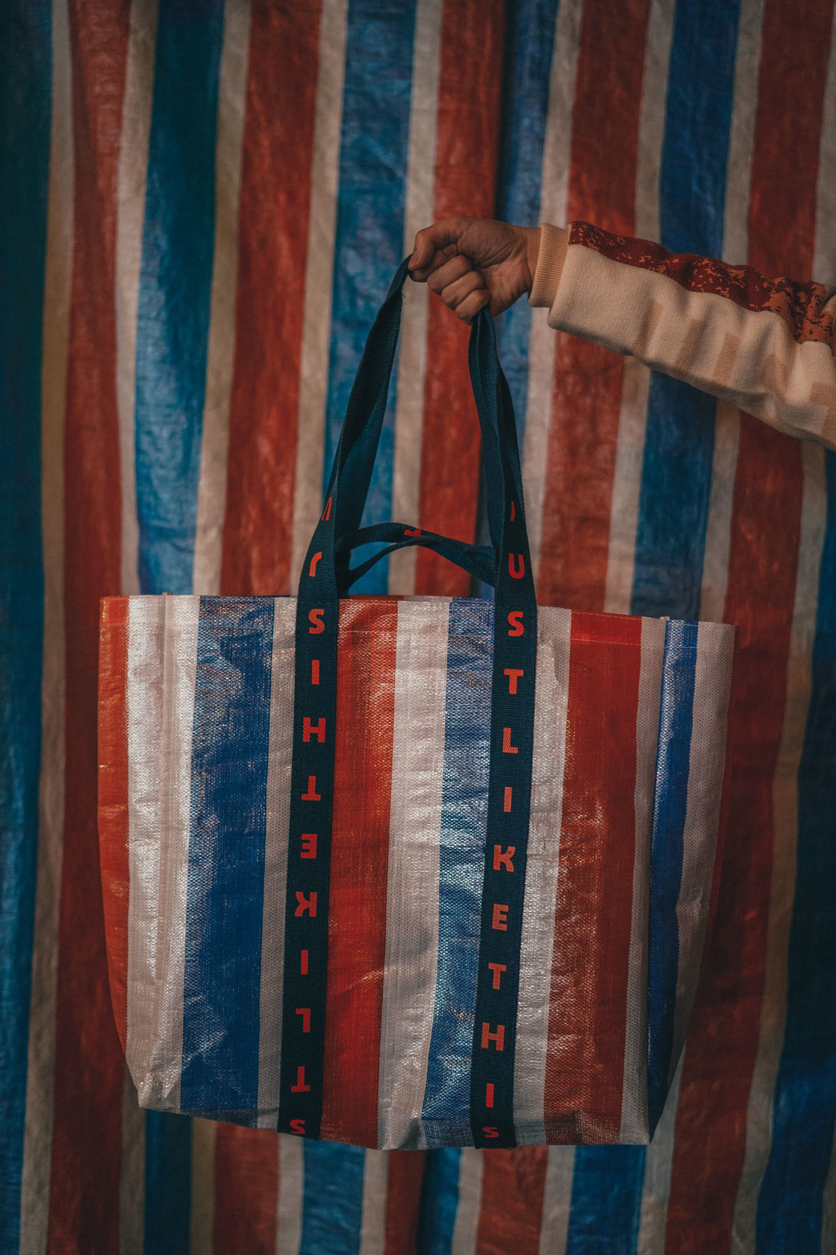 【Just Home】紅白藍購物袋