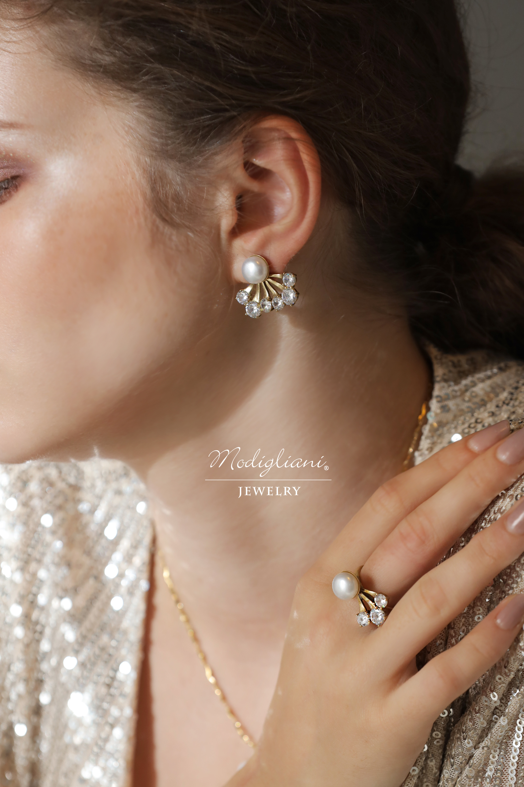 黃銅飾品,黃銅,耳環,兩戴式耳環,天然珍珠,氣質,華麗,鋯石