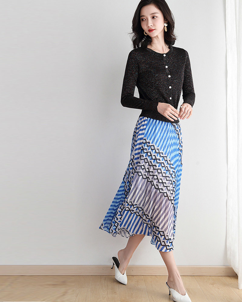 DEER.W 短版金絲針織外套上衣 黑色