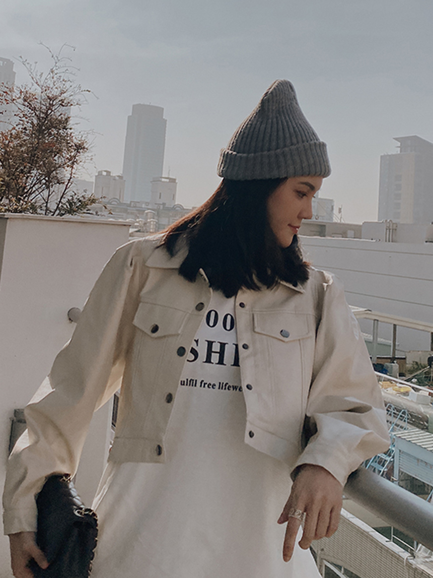 蓬袖短版皮外套*2色