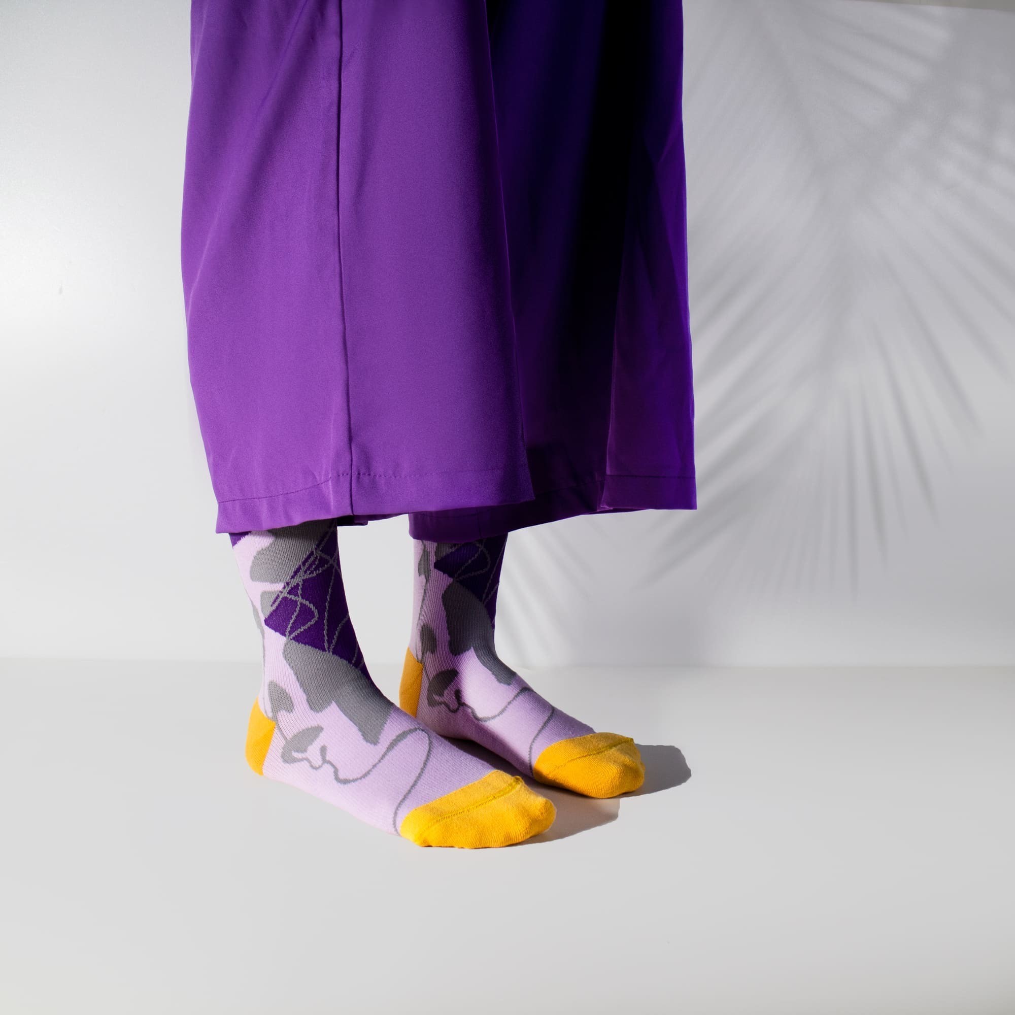 畫臉 · 紫｜藝術設計款．壓力3/4襪