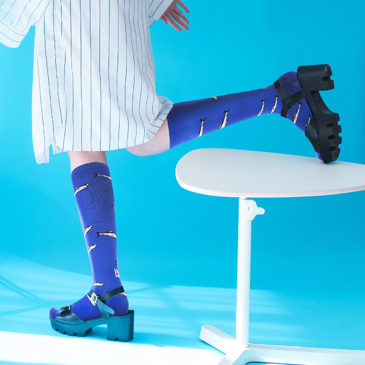 沙丁魚風暴｜經典設計師款．壓力及膝襪