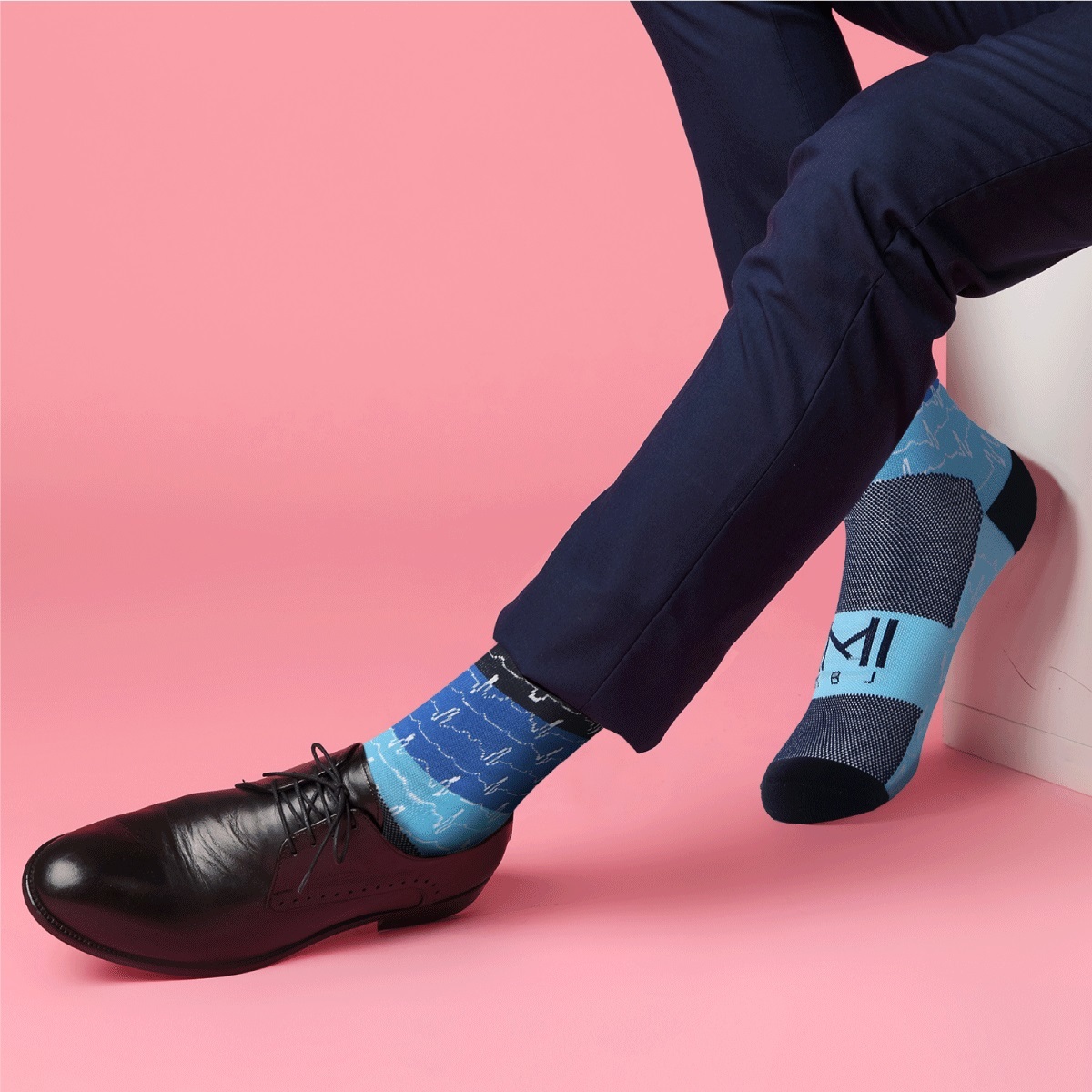 藍心電圖｜墨爾本設計師款．壓力3/4襪