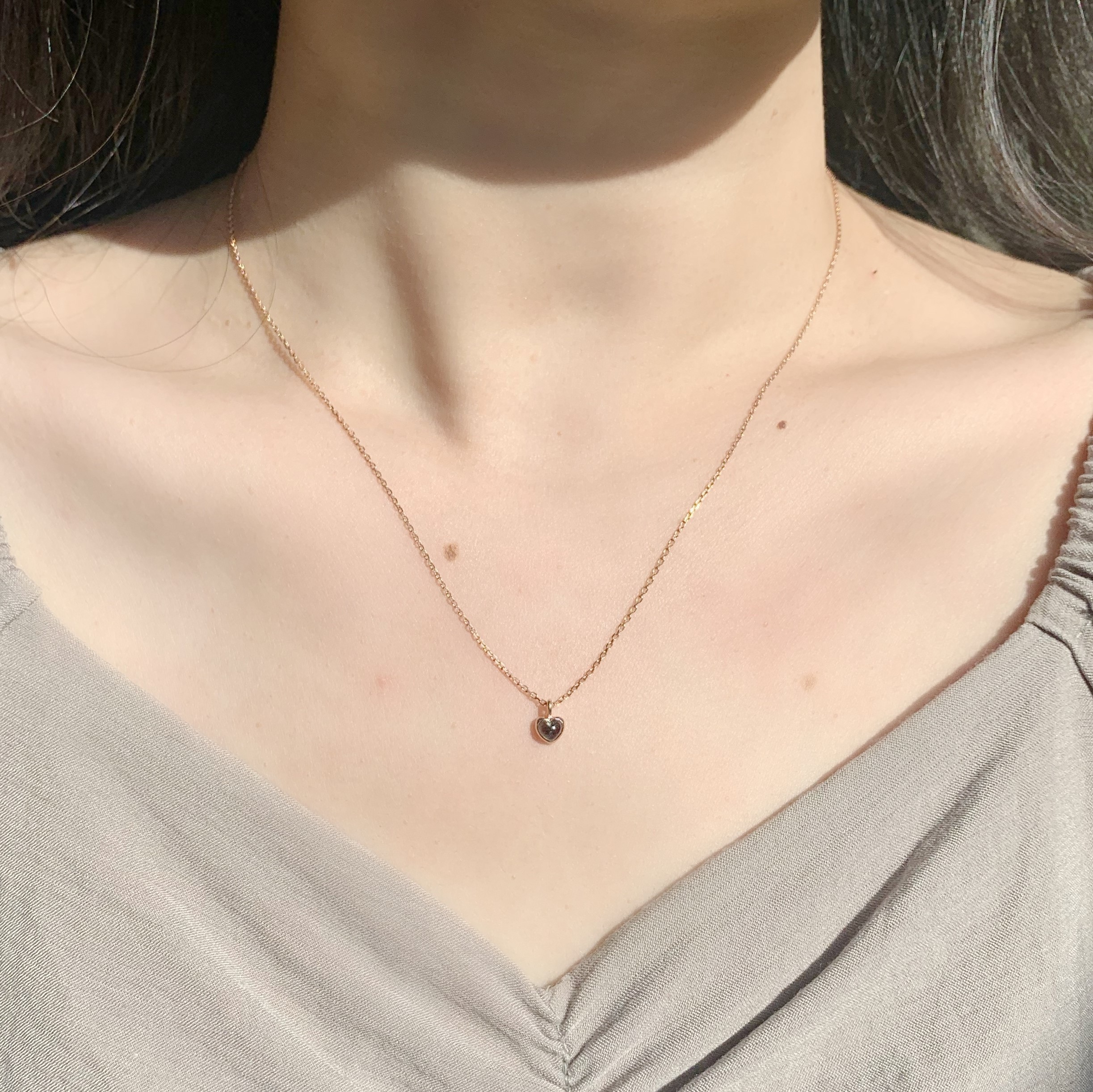 簡約QQ HEART棕月光項鍊