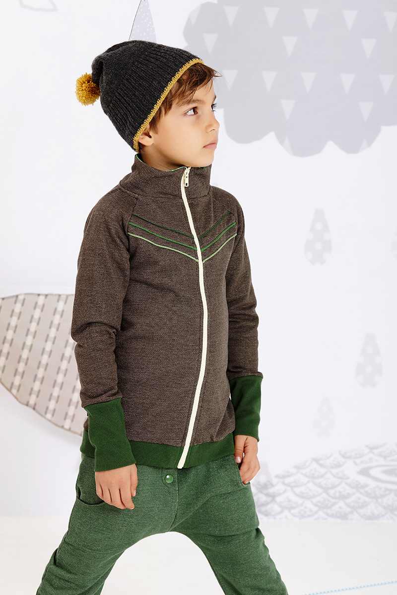 〖 Albababy 〗咖啡綠刷毛立領外套