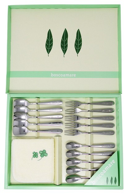 Boscoamare 不銹鋼甜品/點心餐具 用禮盒組16 件裝 (4515424027633)