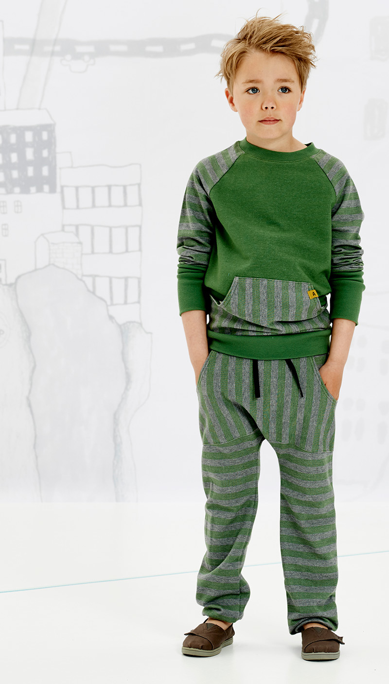 〖 Albababy 〗綠色條紋口袋上衣