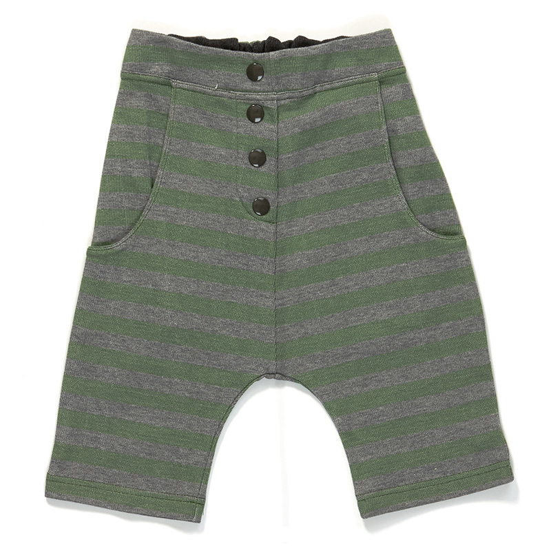 〖 Albababy 〗灰綠條紋短褲