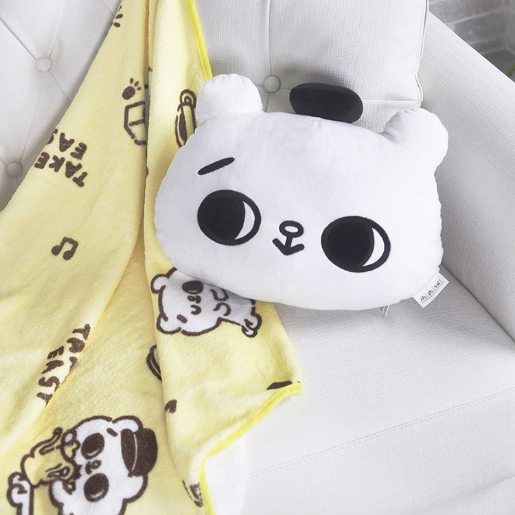爽爽貓造型抱枕收納毯