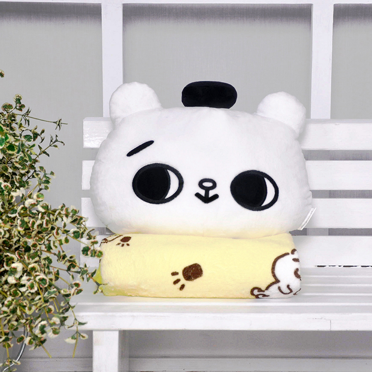 爽爽貓造型抱枕收納毯