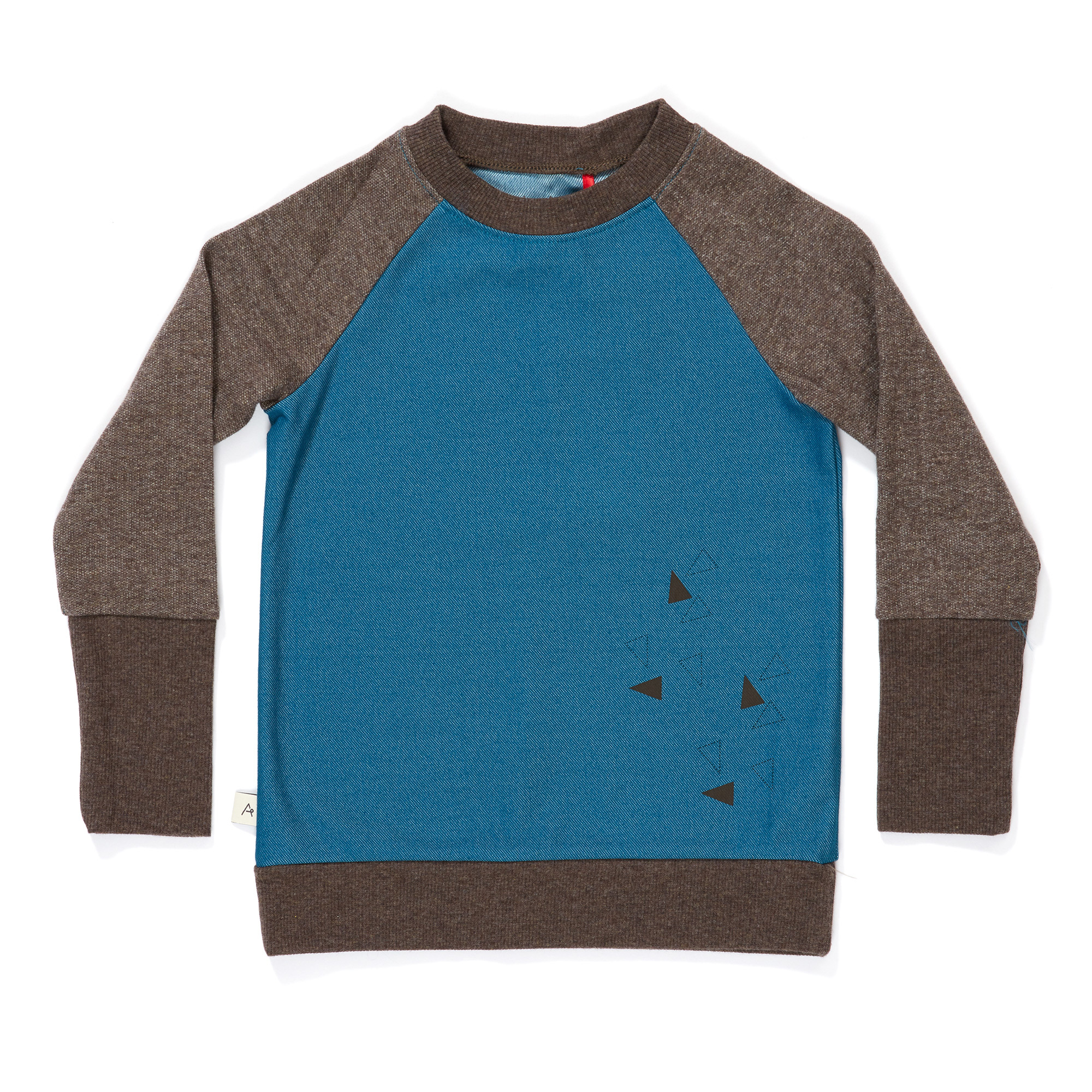 〖 Albababy 〗海藍咖啡拼袖上衣