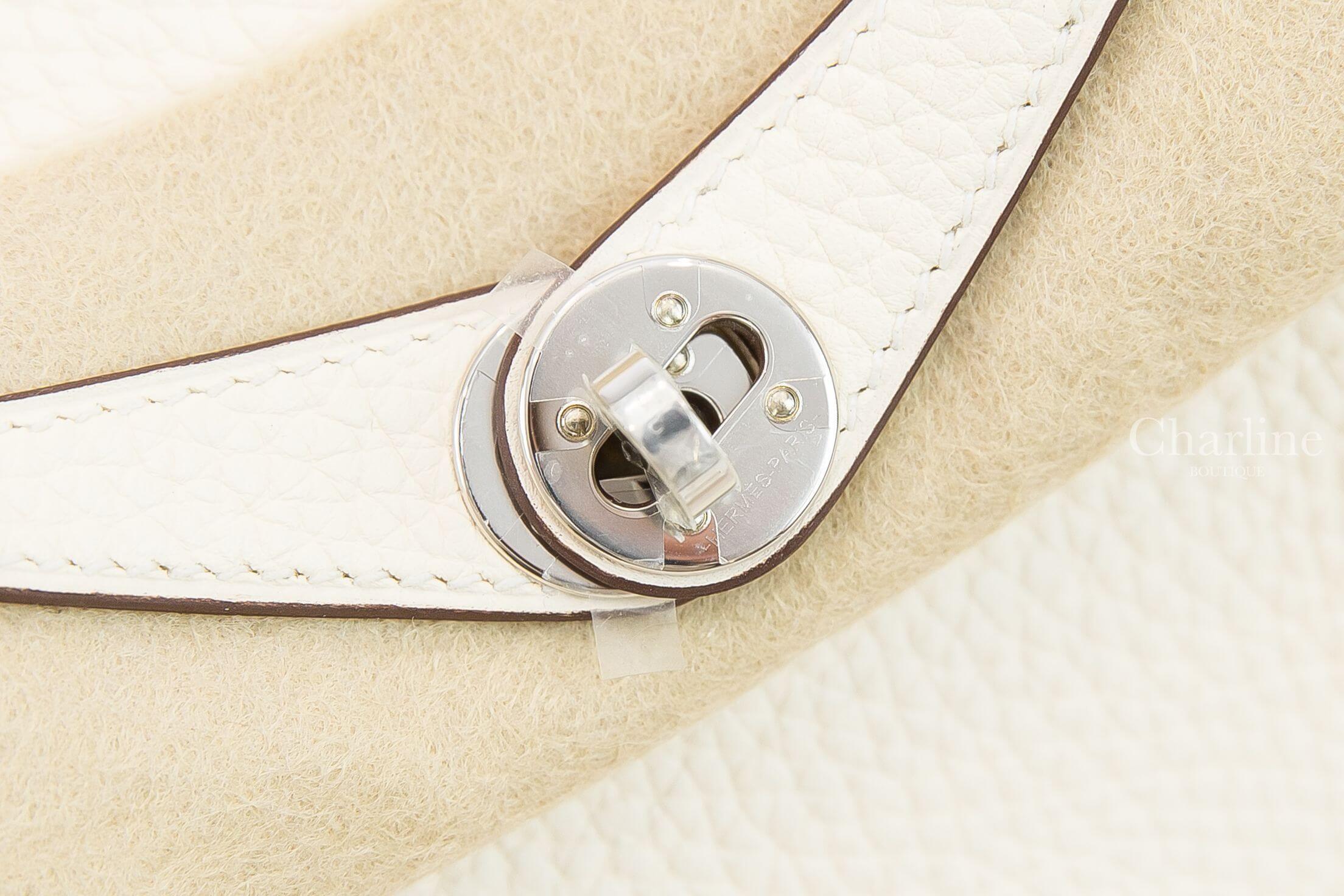 Hermès Lindy Mini I2 Nata Taurillon Clemence 奶油白銀釦