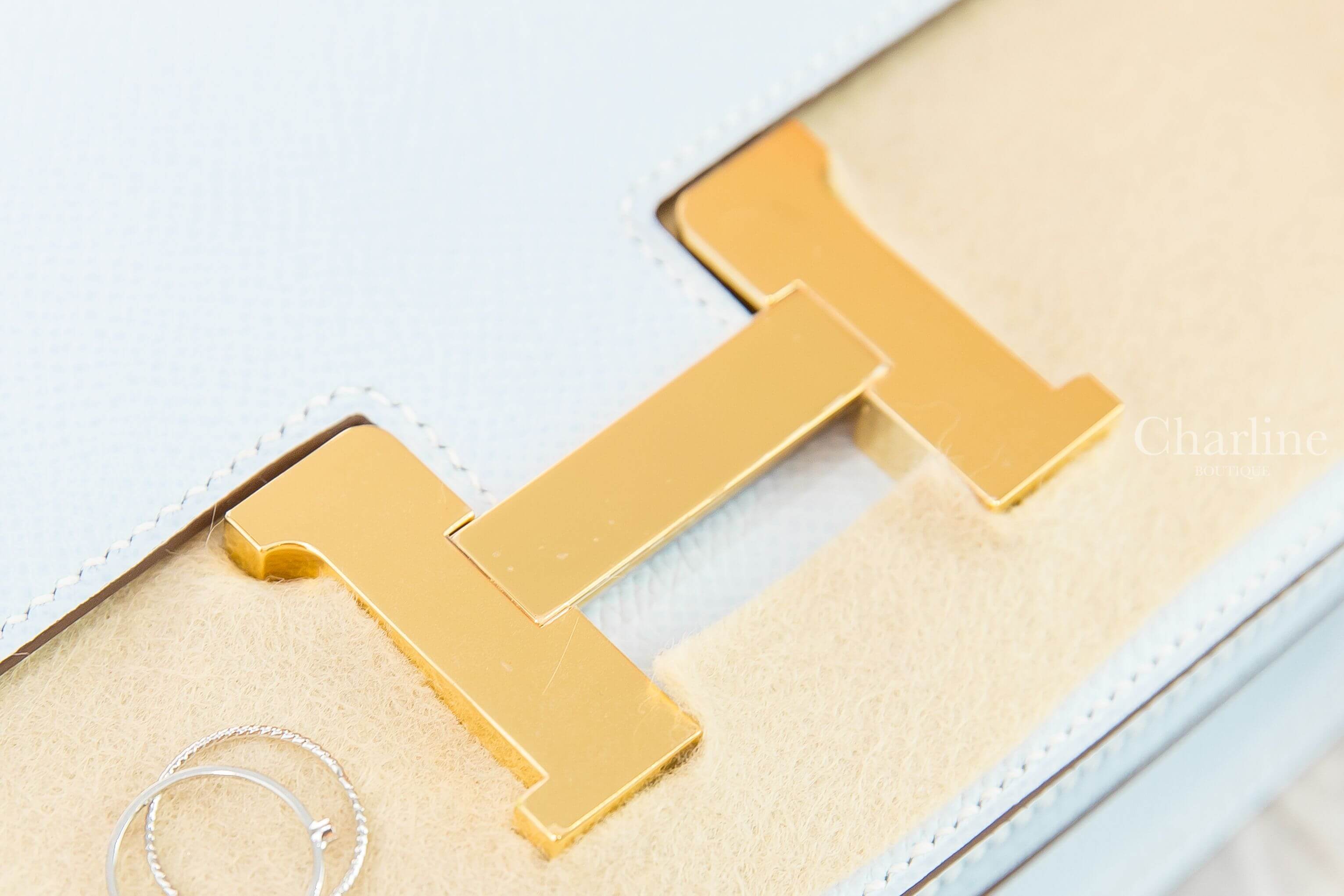 Hermès Mini Constance III 18cm T0 Bleu Brume Epsom 霧藜藍金釦