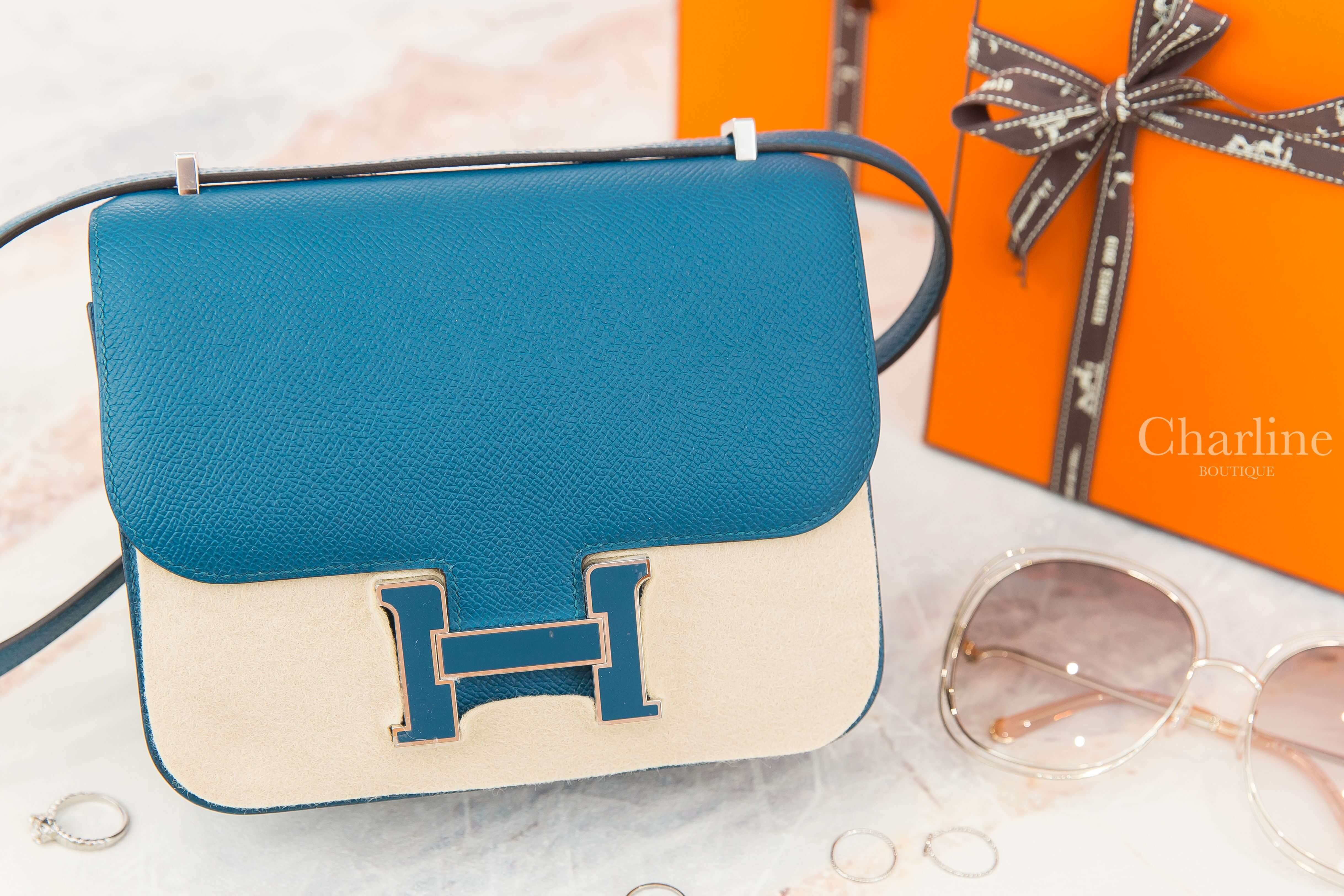 Hermès Mini Constance III 18cm W0 Vert Bosphore Epsom 博斯普魯斯綠珐瑯釦