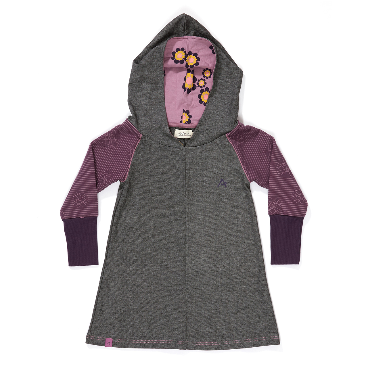 〖 Albababy 〗紫灰精靈帽刷毛洋裝