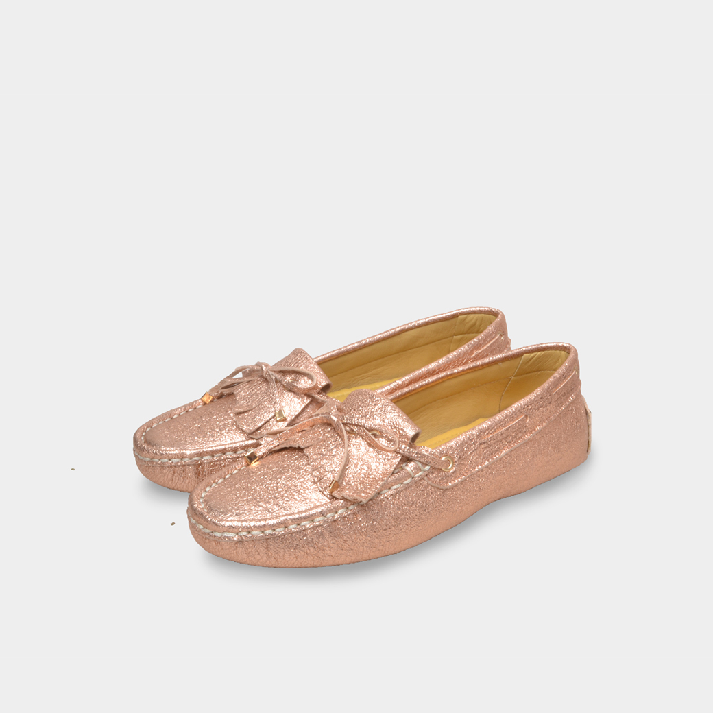 5210 霧粉金 手工豆豆鞋