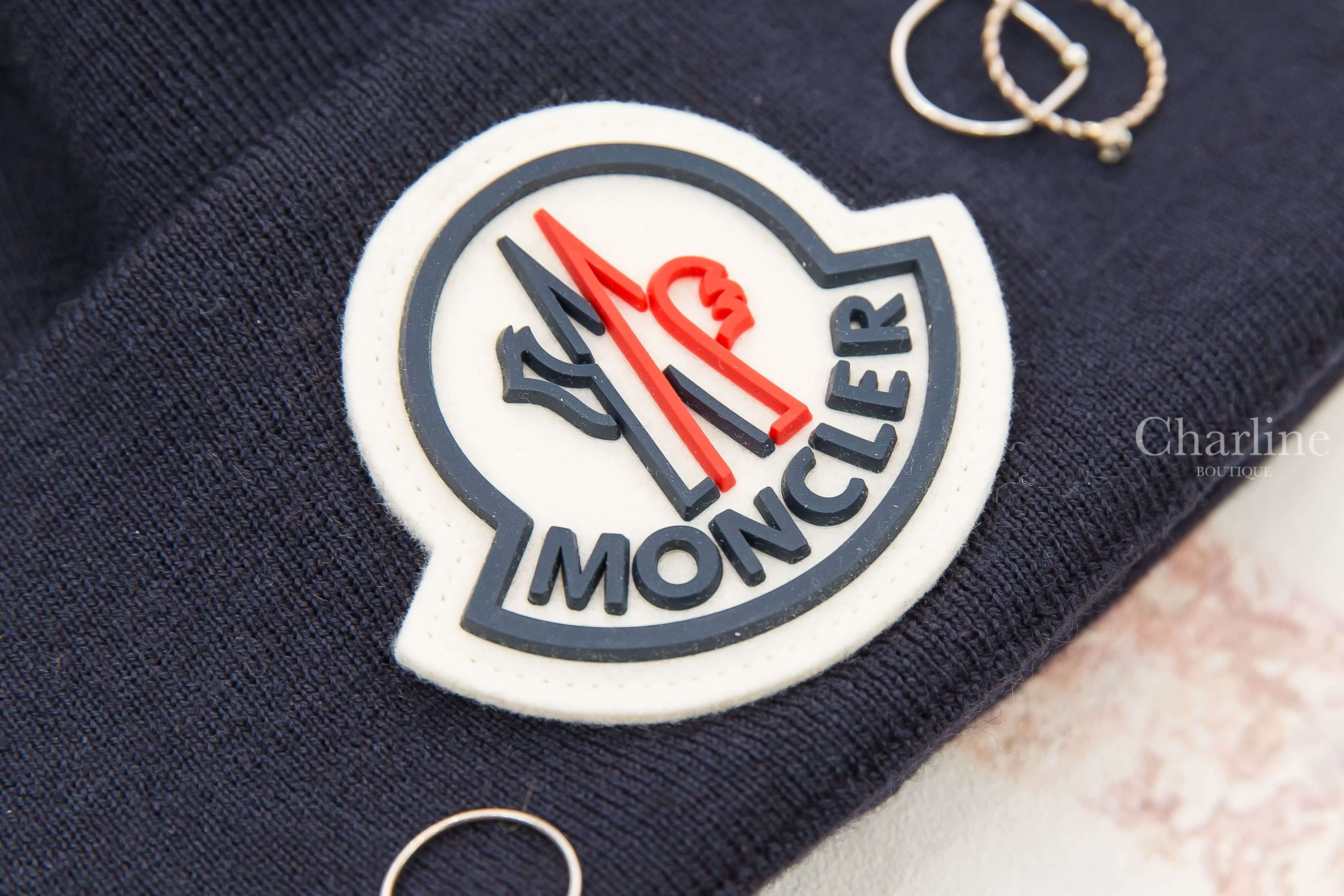 Moncler Hat 深藍色Logo羊毛毛帽
