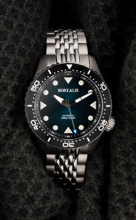 Pre-Order Borealis Neptuno Green Fade to Black Dial No