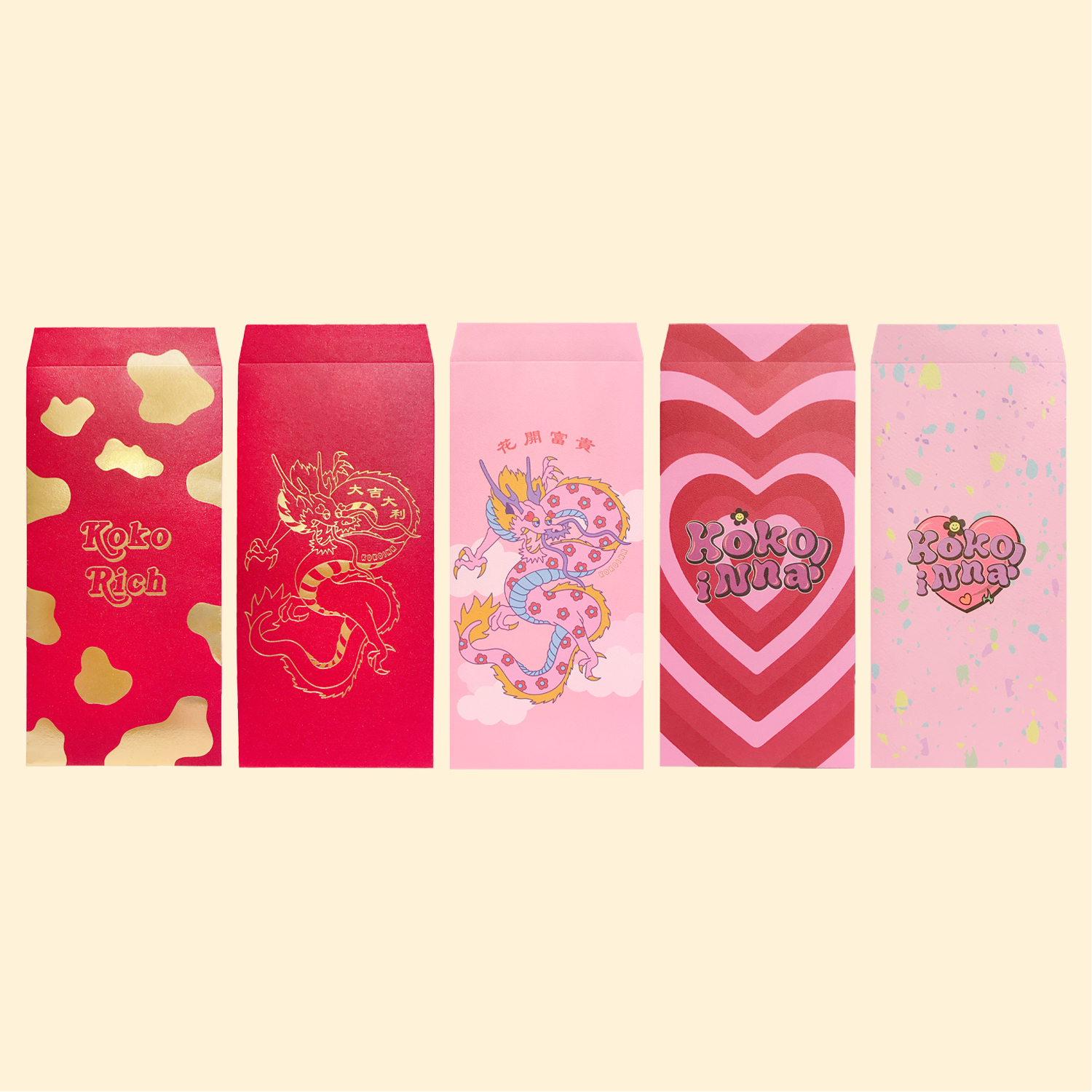 こ♡こ 獨家設計萬用紅包袋（五入）