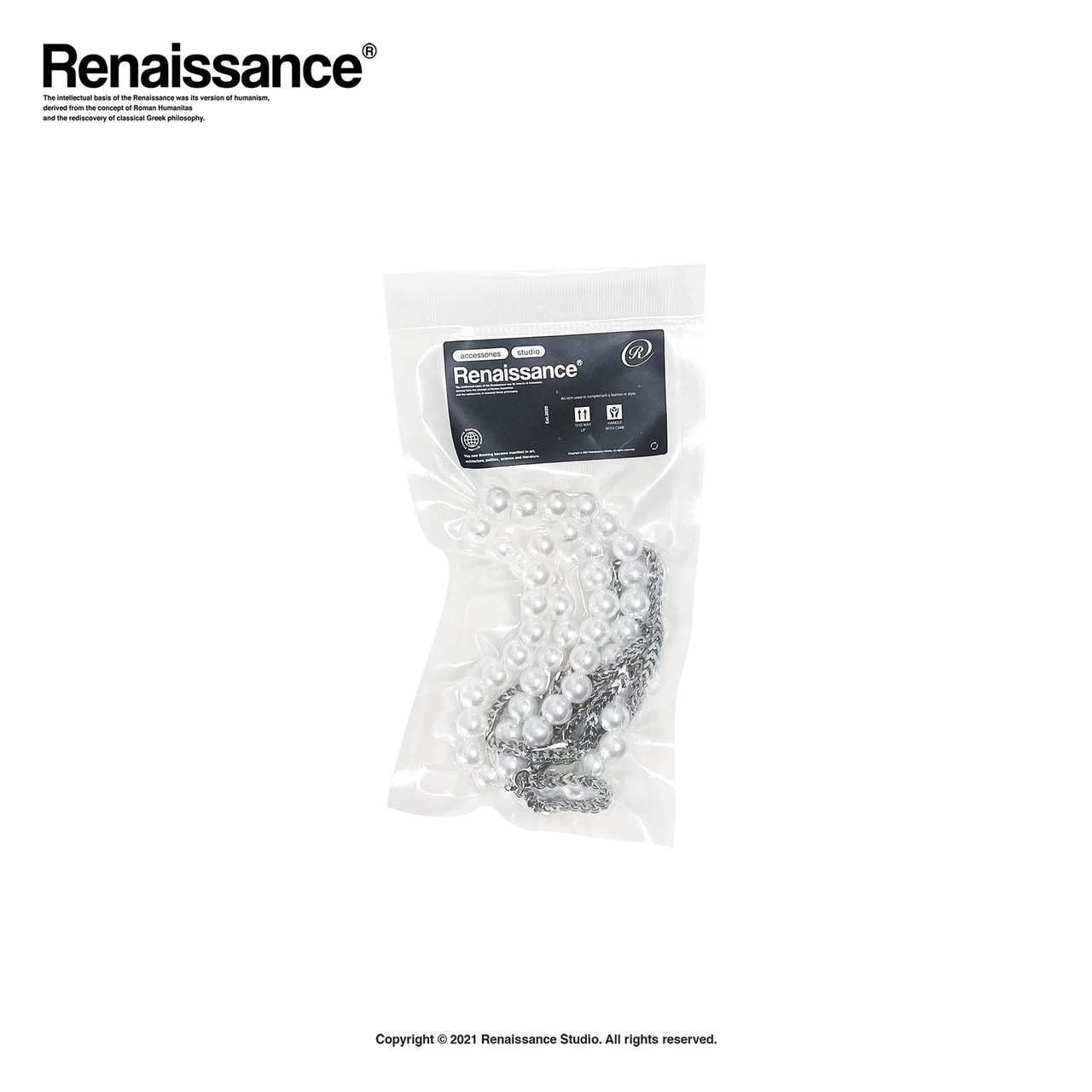 現貨 RENAISSANCE 雙層 珍珠 鏈條 古巴 項鍊