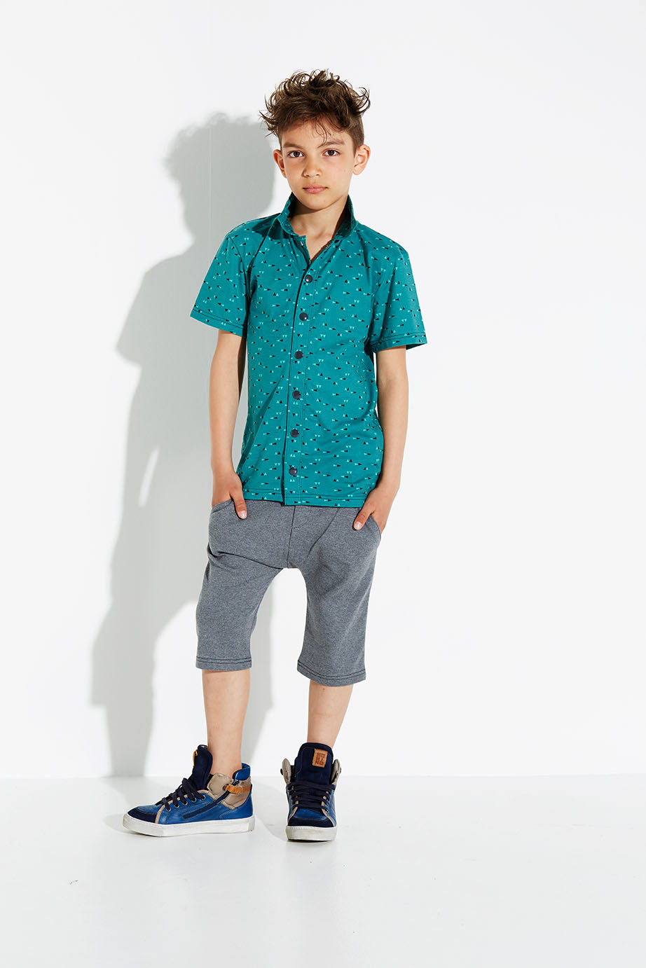 〖 Albababy 〗灰色純棉短褲