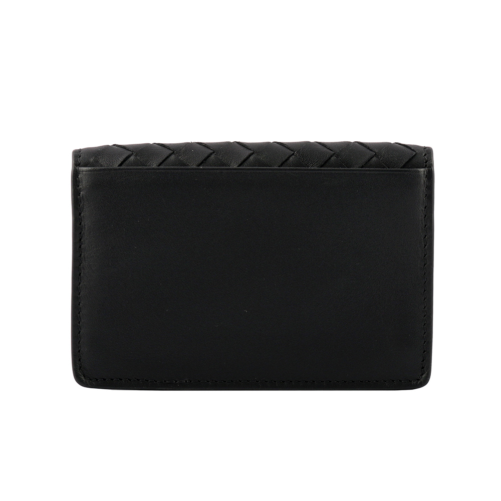 【BOTTEGA VENETA】厚款小牛皮編織二折卡片夾