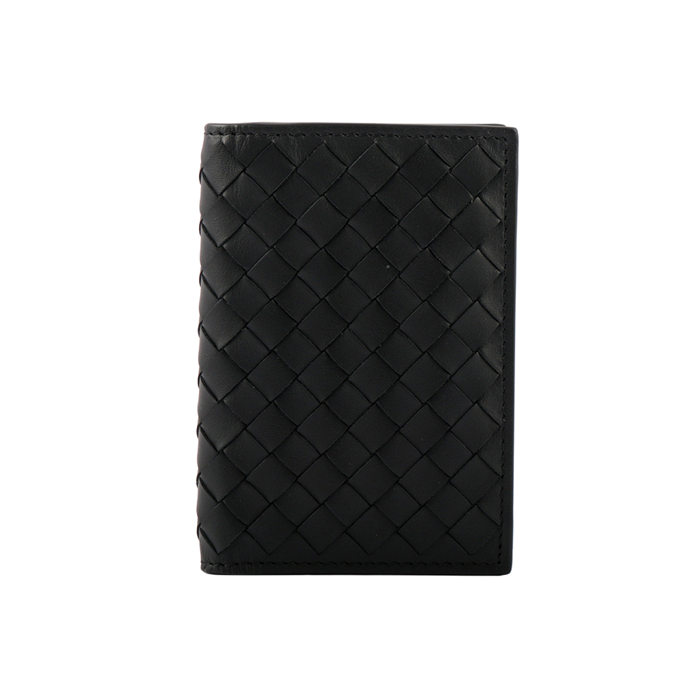 【BOTTEGA VENETA】薄款小牛皮編織二折卡片夾