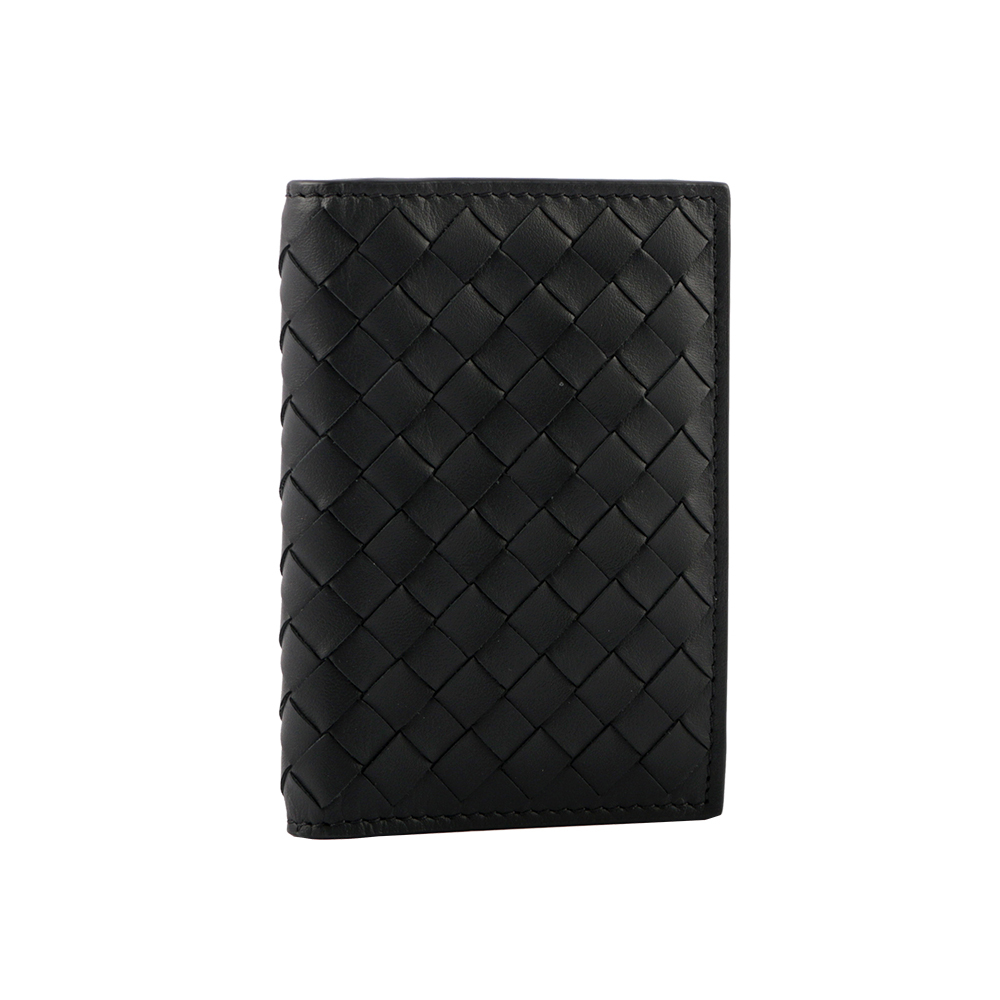 【BOTTEGA VENETA】薄款小牛皮編織二折卡片夾