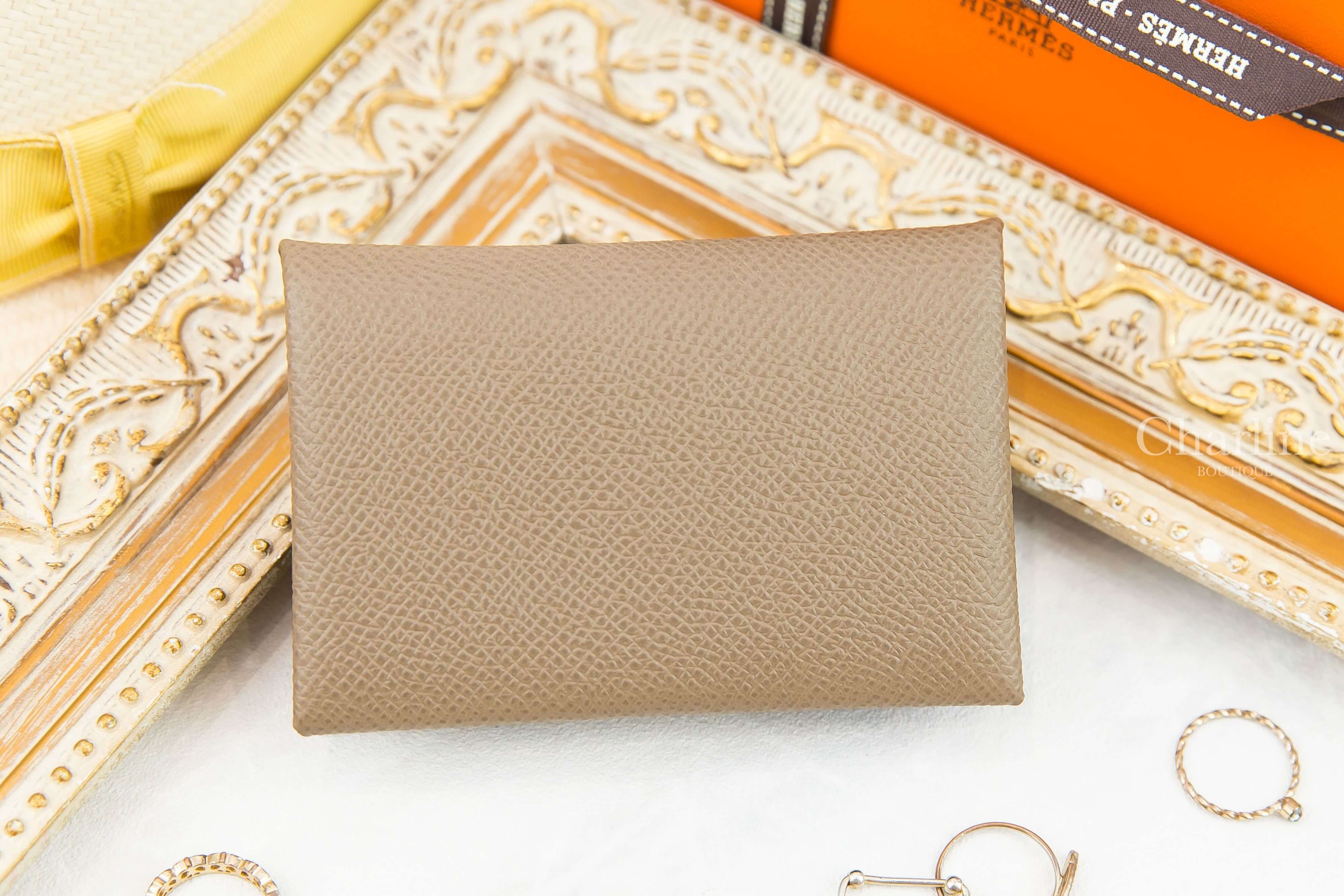 Hermès Calvi Card Holder 大象灰信封釦式卡片夾