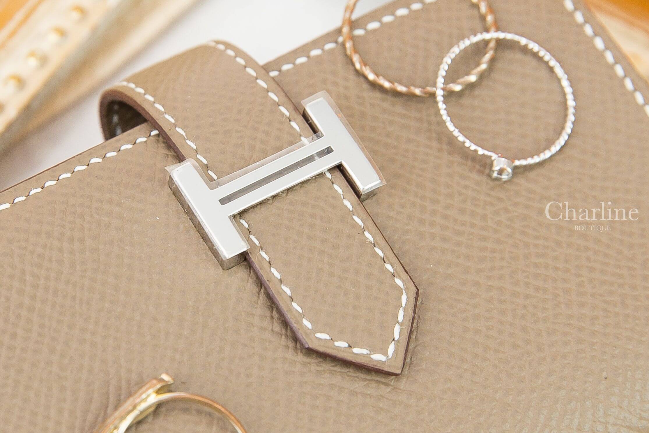 Hermès Bearn Mini Wallet 18 Etoupe Epsom 大象灰銀釦迷你短夾