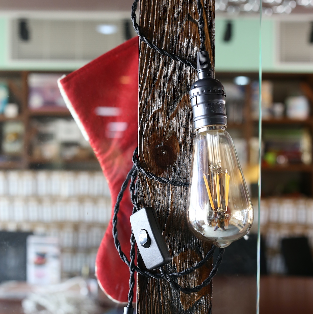 創意吊燈燈頭 愛迪生LED燈泡鎢絲E27螺口復古吊線懸掛式燈座 送燈泡