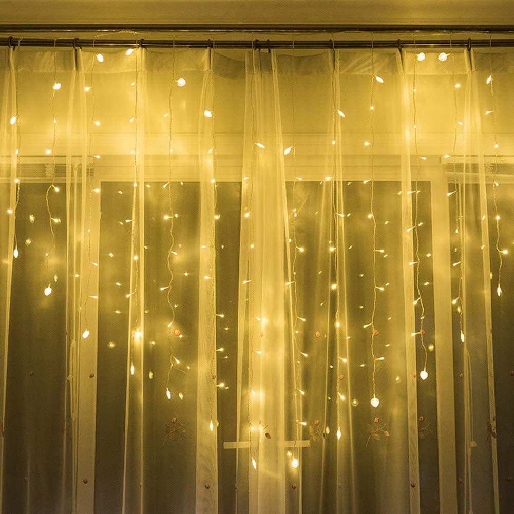 浪漫愛心窗簾燈串 LED燈 心心窗簾 浪漫生日節日氣氛裝飾燈 聖誕新年大廳房間佈置燈