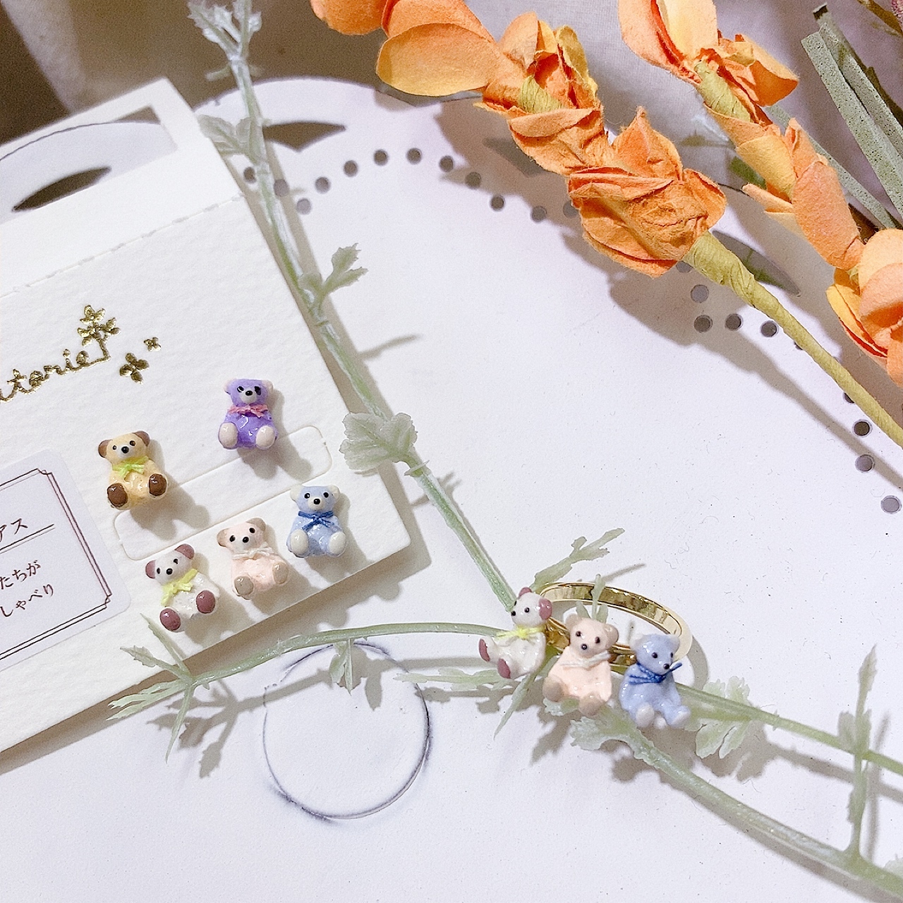 [日本制] Ayatorie 新版熊仔朋友們耳環/戒指