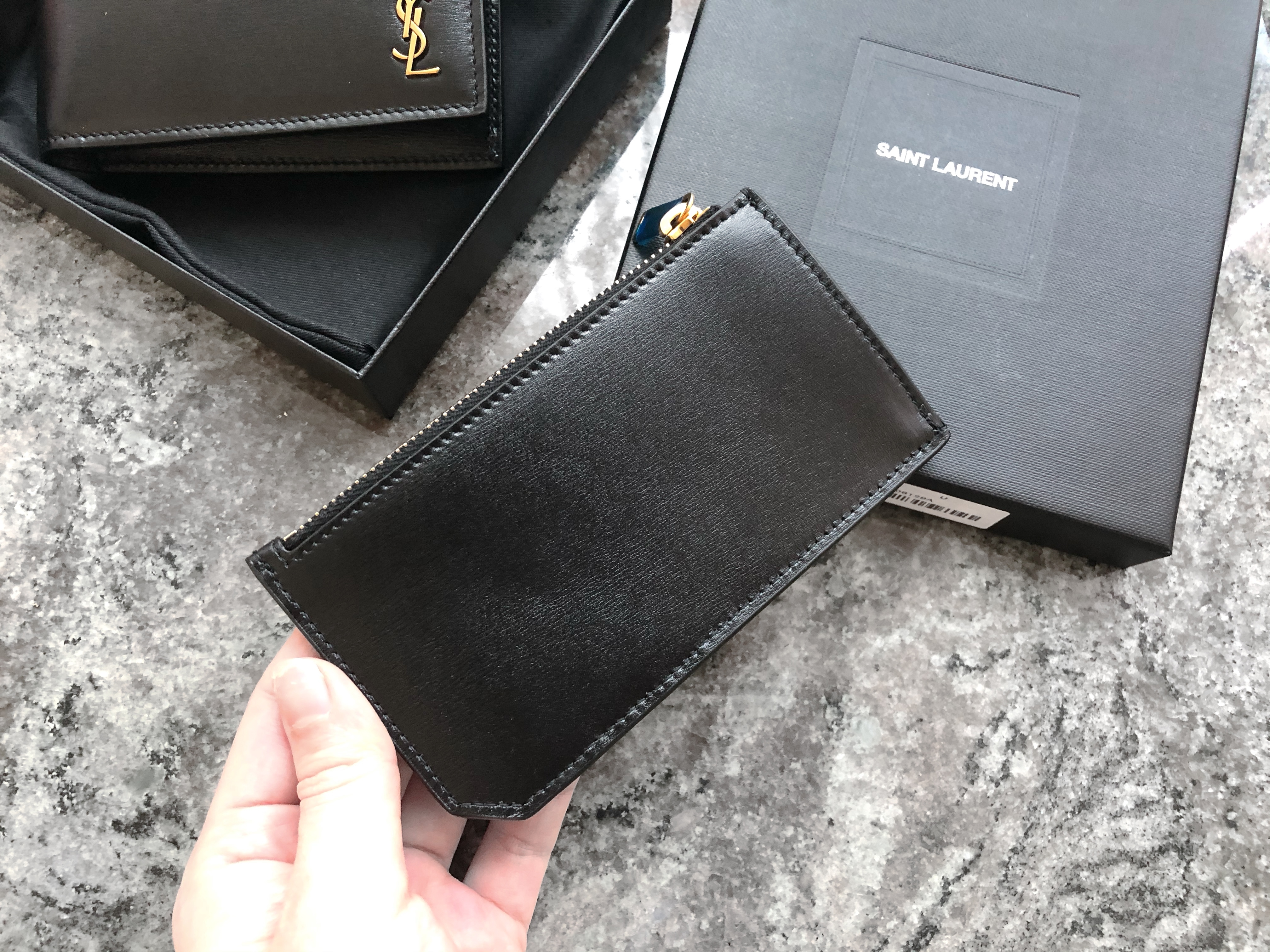 YSL Tiny Cassandre Fragment Zipped Card Case