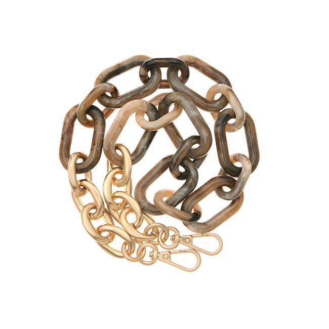 JOY GRYSON Lea Acrylic Strap LW0AX6530_C5 - MARBLE BROWN