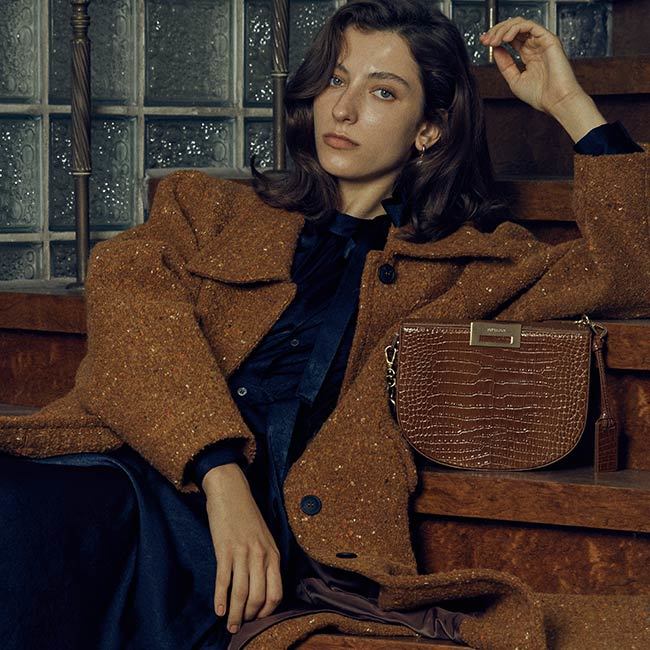 JOY GRYSON Claire Lux Crossbody Bag - GINGER BROWN