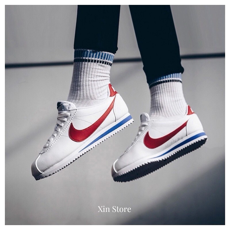 【現貨】Nike Classic Cortez Leather 阿甘 阿甘鞋 全皮革 紅白藍