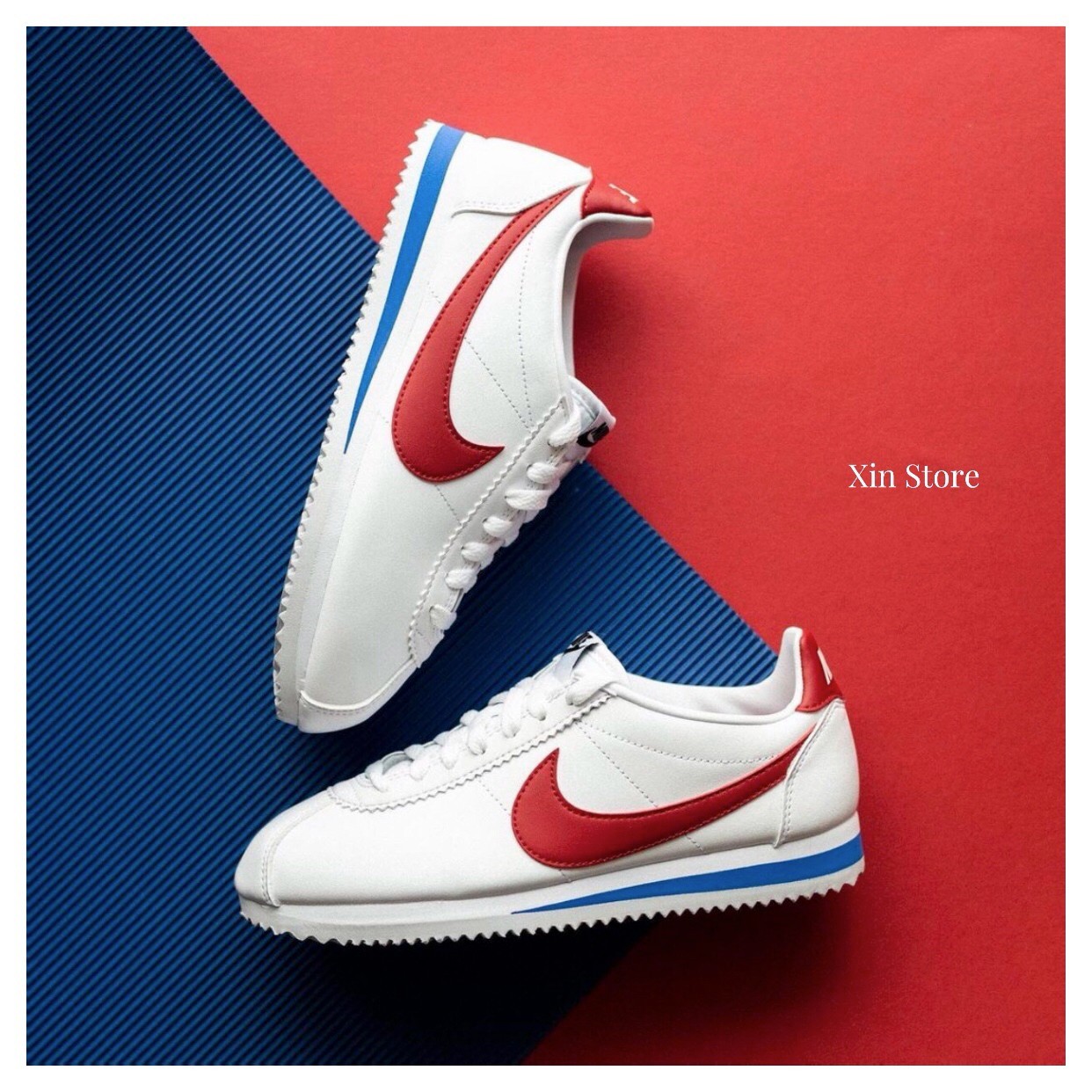 【現貨】Nike Classic Cortez Leather 阿甘 阿甘鞋 全皮革 紅白藍