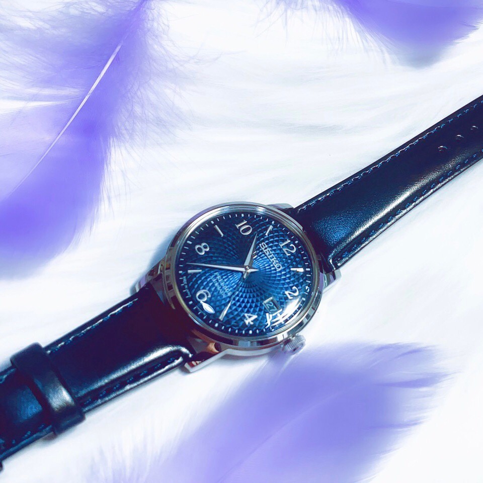 【SEIKO 精工】PRESAGE 調酒師系列皮帶機械錶 - 藍 4R35-04A0B 34mm 現代鐘錶